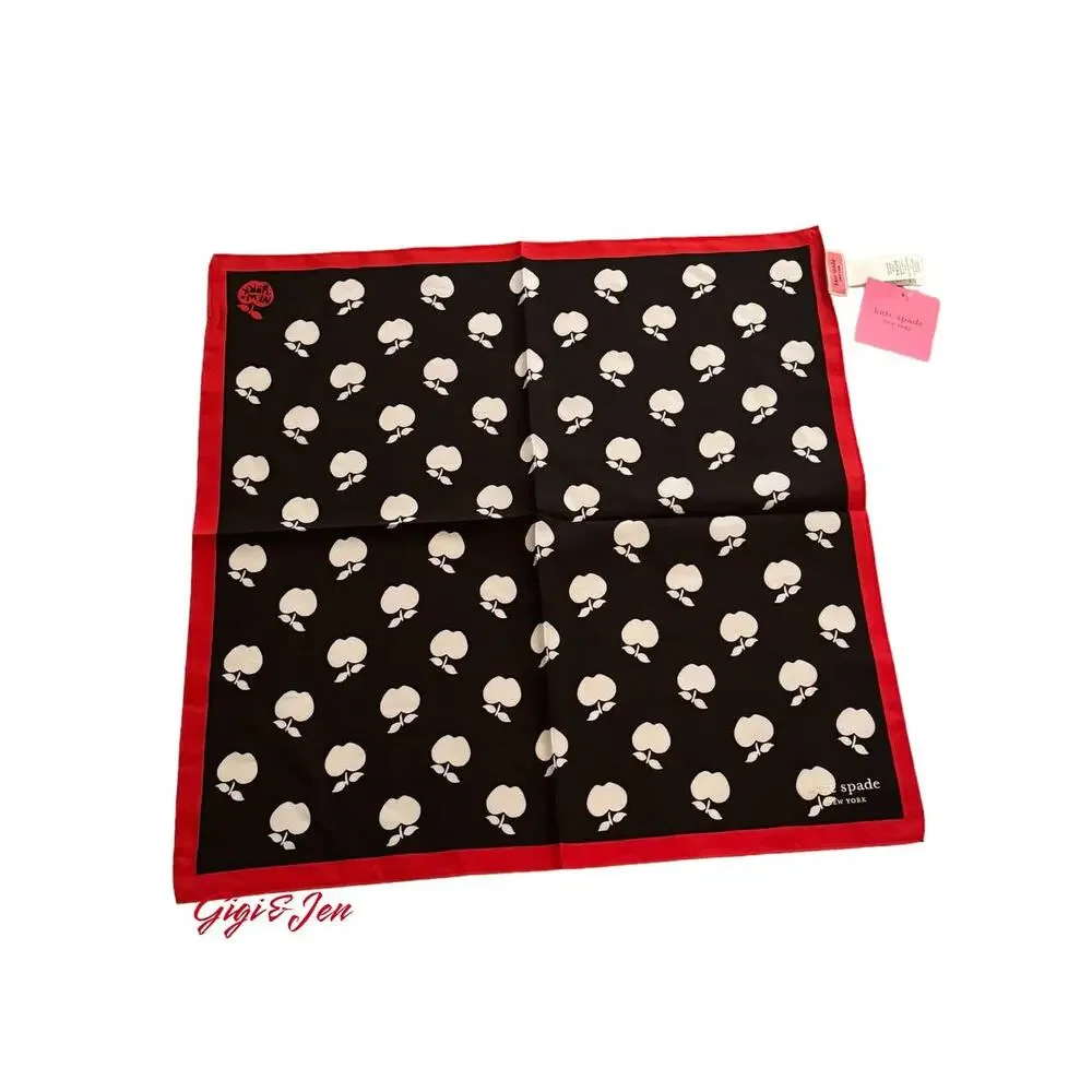 Kate Spade tossed apple square scarf silk New